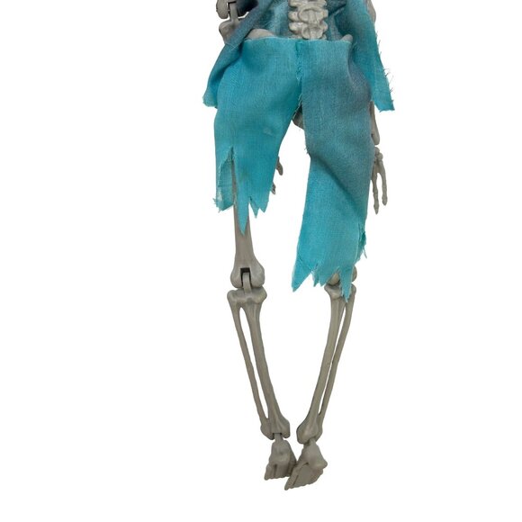Skeleton Doctor Halloween Decoration Ornament 16” Blue Scrubs Mask Posable - Picture 9 of 9